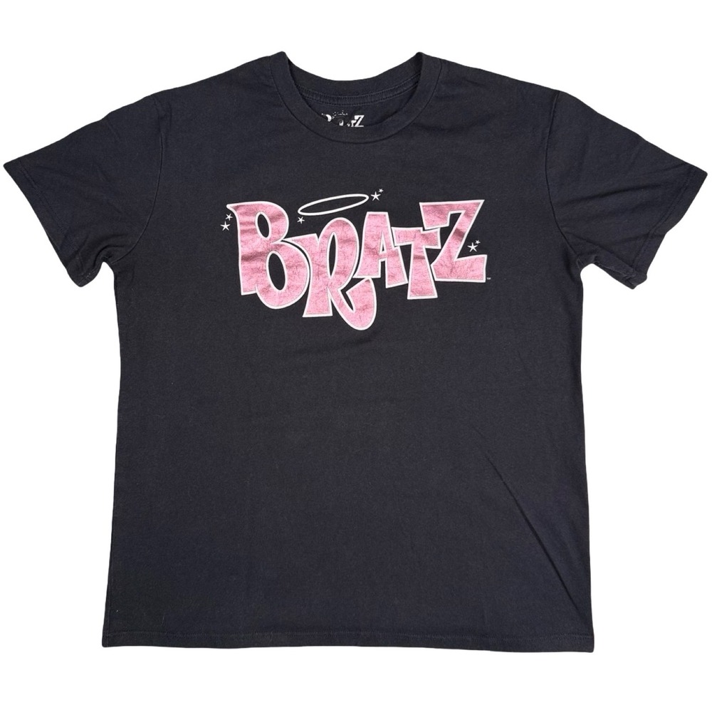 Bratz Logo Graphic T Shirt Womens Medium Black Pink Y2K